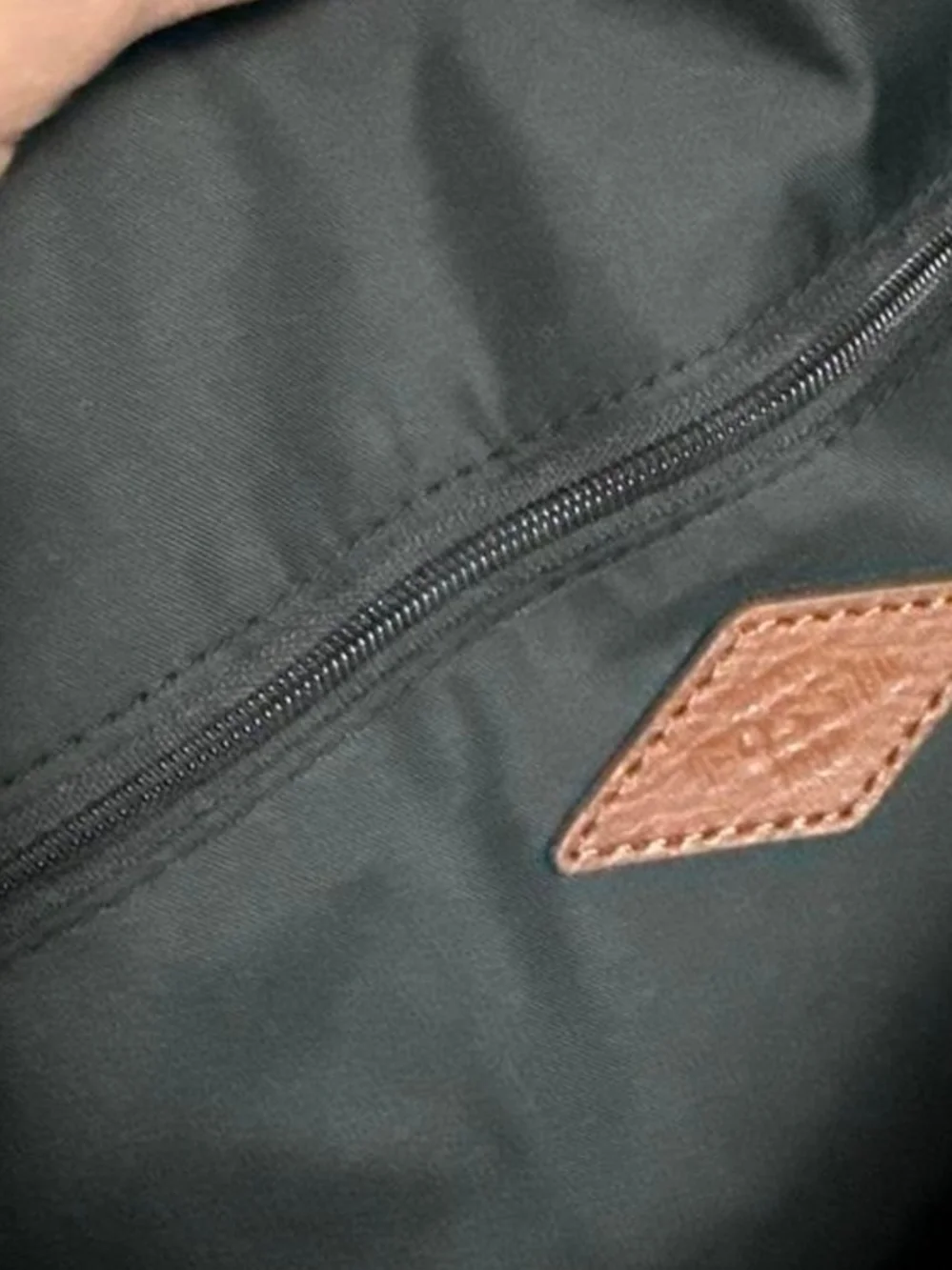 Fossil Black Tote with Brown  Logo Patch
